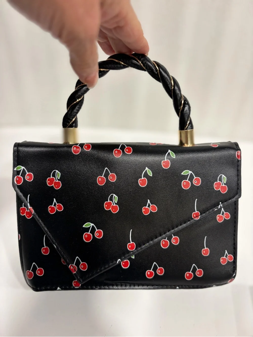 2 fashion, Bags Girls Cherry Print Top-Handle Bag - Black or White NWOT